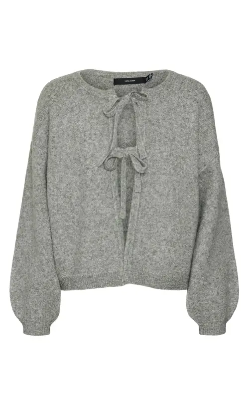 Vero Moda Cardigan - Bow Tie - Medium Grey Melange