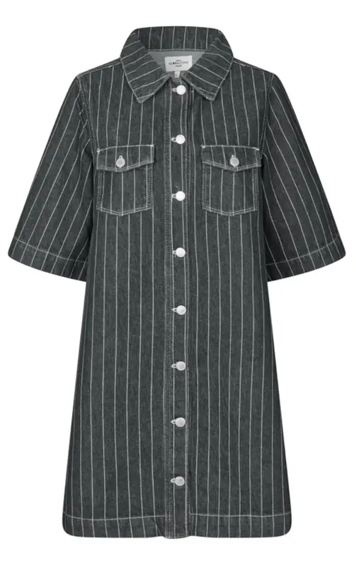 Global Funk Kjole - Mira-G - Dark Grey Pinstripe