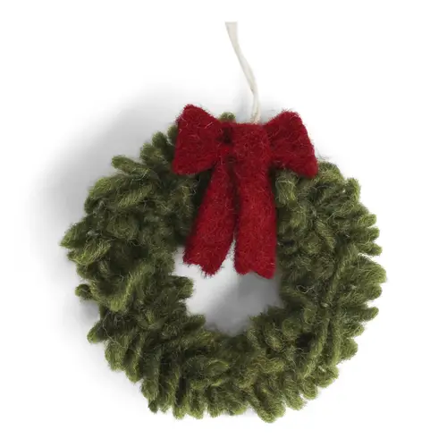 Mini Wreath w/Red Bow, Gry & Sif