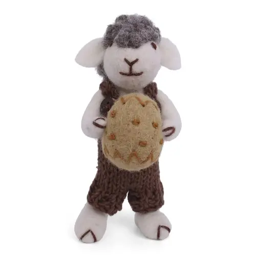 Grey Sheep w/Brown Pants & Egg with String, Gry & Sif