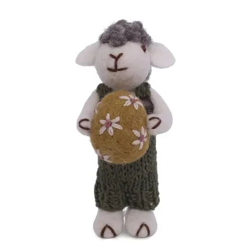 Grey Sheep w/Green Pants & Egg with String, Gry & Sif