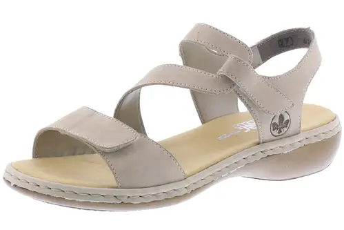 Rieker - Dame sandal med velcroremme, 42-0623 - Beige - 41