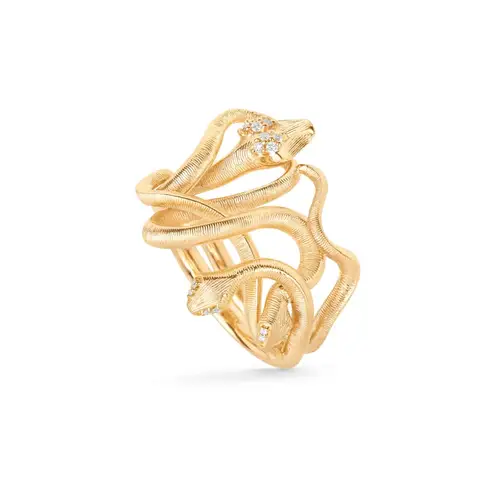 Snakes Medusa Ring 18K Guld