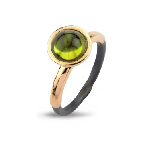 Victoria Sterling Sølv Ring fra By Birdie med 14 Karat Guld Og Peridot