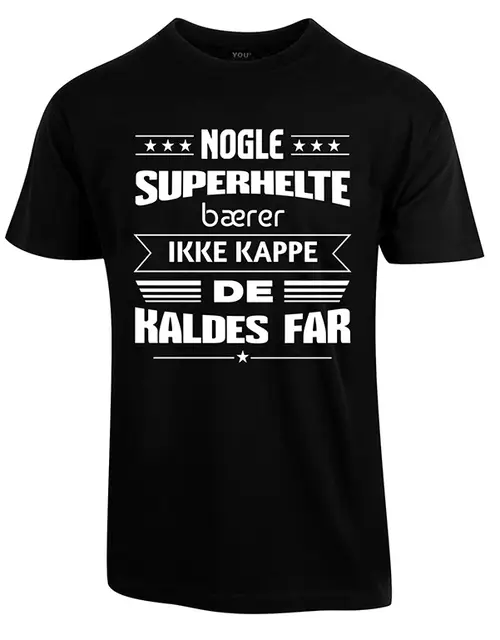 Superhelte fars dag t-shirt - Sort