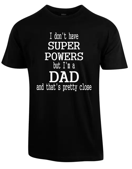 Super powers fars dag t-shirt - Sort