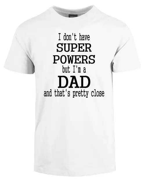 Super powers fars dag t-shirt - Hvid