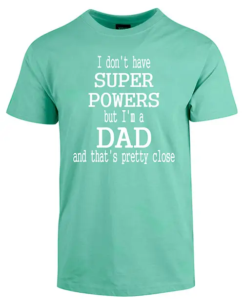 Super powers fars dag t-shirt - Mintgrøn