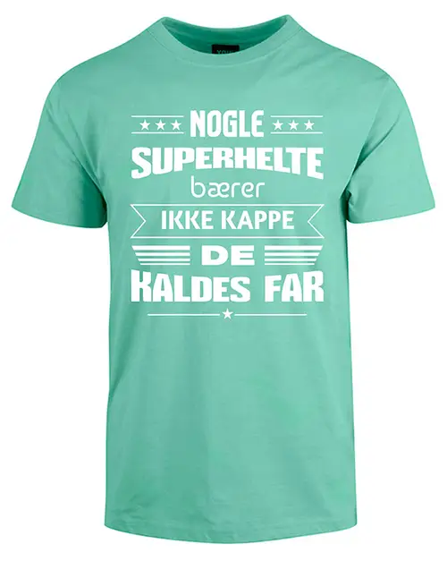 Superhelte fars dag t-shirt - Mintgrøn