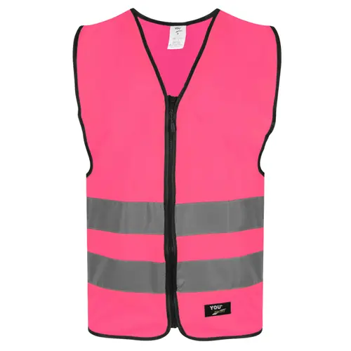 Refleksvest med lynlås til voksne - Pink