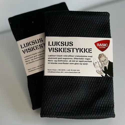 SORT LUKSUS VISKESTYKKE I MIKROFIBER