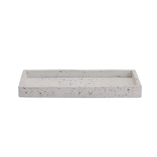 Bahne - Terrazzo bakke, small, hvid - 30x12 cm