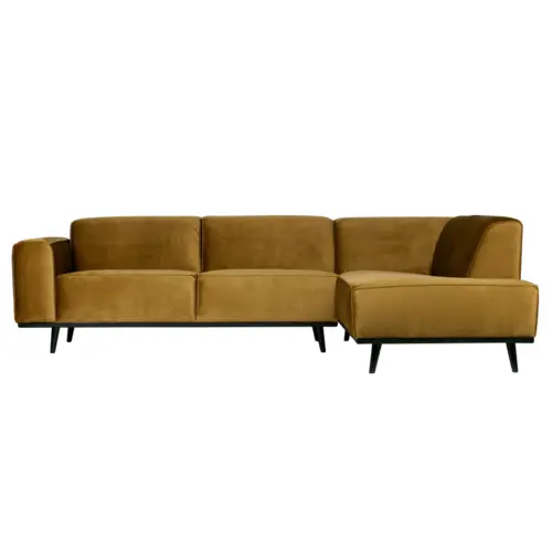 Statement Hjørnesofa Højrevendt Velour - Honey Yellow