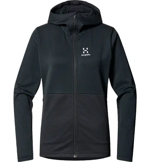 Haglöfs Lark Hood Midlayer Trøje Dame, sort