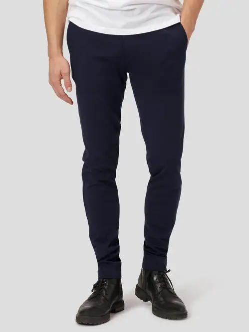 Amato premium performance pants slim fit i navy - Herre - 36/32 - Stretch bukser