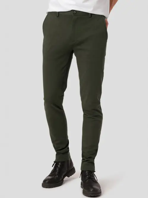 Amato premium performance pants slim fit i grøn - Herre - 38/30 - Stretch bukser