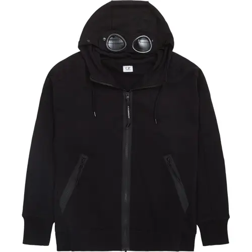 C.P. Company Diagonal Raised Fleece Hoodie Sort