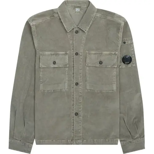 C.P. Company Corduroy Buttoned Utility Overshirt Khaki