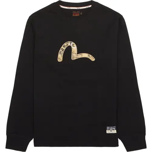 Evisu Seagull Brocade L/S T-shirt Black