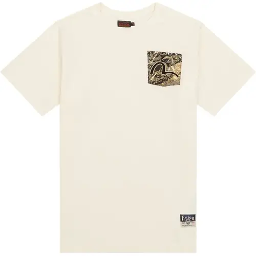 Evisu Brocade Pocket N Seagull T-Shirt Ecru