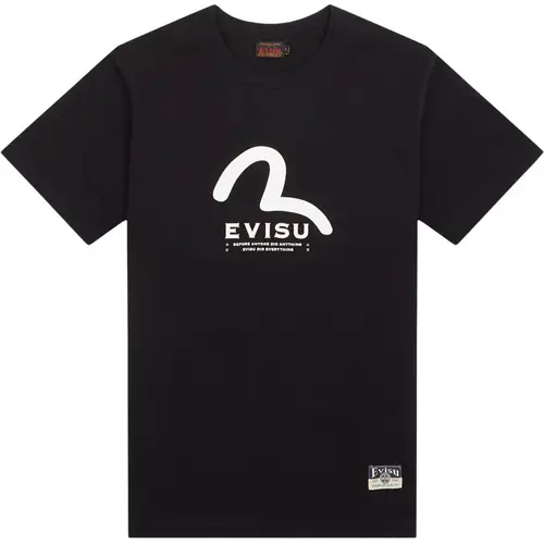 Evisu Seagull Print Multi Pocket T-Shirt Black