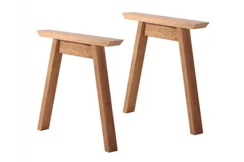 Bordben (dining) i Teak - Skrå ben - 2 stk. - H: 65 cm