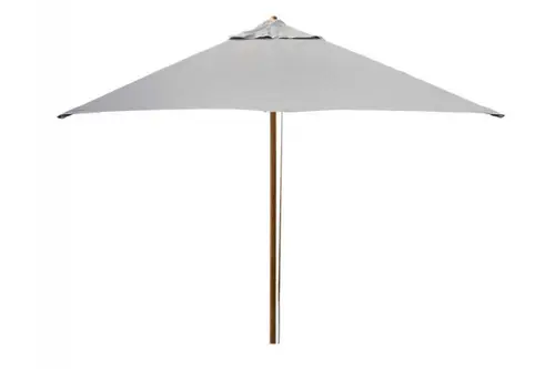 Cane-line Classic Parasol, m/snoretræk,3x3 meter, Teakstok, Light Grey