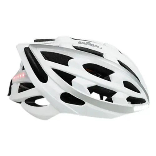 LED cykelhjelm M hvid/sølv 55-58cm