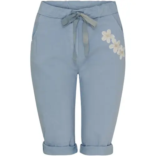 Marta Du Chateau dame shorts MdcRosetta - Jeans/White Flower