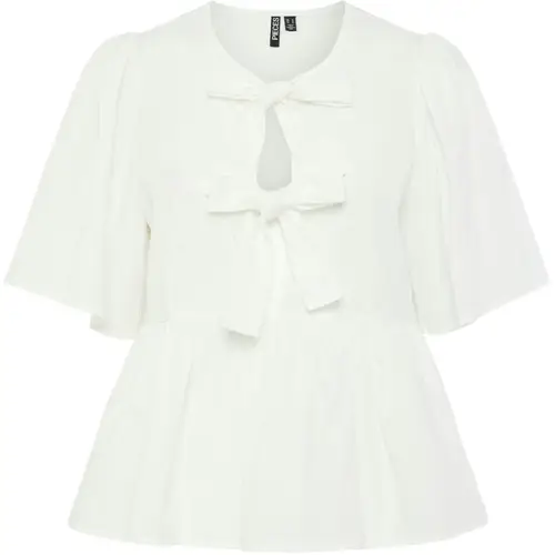 Pieces dame bluse PCMAYA - Bright White