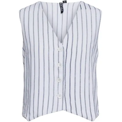 PIECES dame vest PCPIA - Bright White Navy blazer