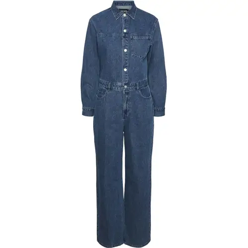 PIECES dame jumpsuit PCADINA - Medium blue denim