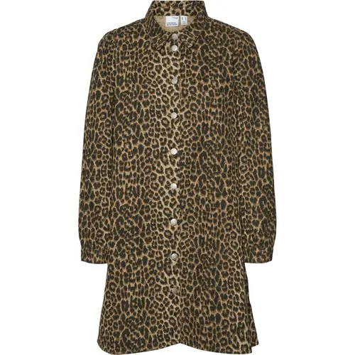 VERO MODA dame kjole VMLUCIE - Silver Mink LEOPARD