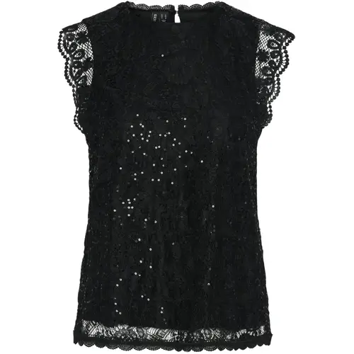 PIECES dame top PCOLLINE - Black