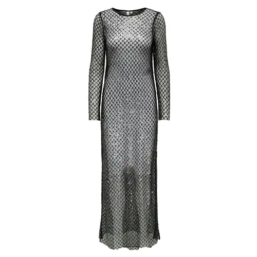 ONLY dame kjole ONLDONNA - Black SEQUINS= BLACK AND SILVER