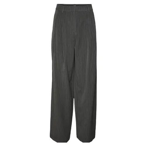 VERO MODA dame bukser VMSILJE - Dark Grey Melange PINSTRIPE