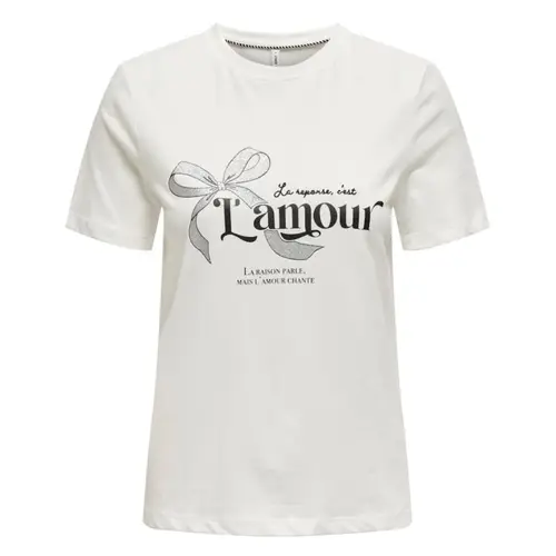 ONLY dame t-shirt ONLKITA - Cloud Dancer LÂ´amour