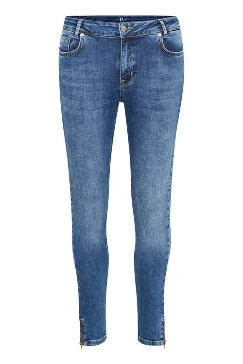 Denim Hunter The Cillezip High Jeans, Farve: Blå, Størrelse: 25, Dame