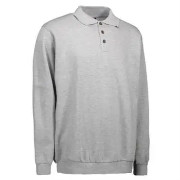 Id Polosweatshirt 0601 Grå Melange-3xl