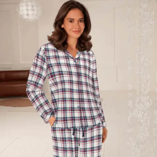 Lady Avenue Cotton Flannel pyjamas, multi, Størrelse: S, Dame