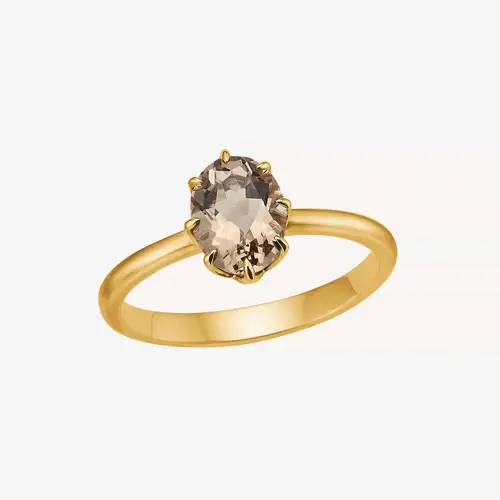 Carré - Stella Ring Med Champagne Quartz - 10 K