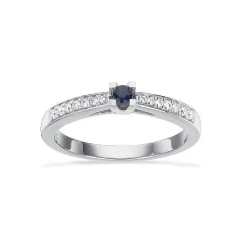 Kleopatra Queen Ring 0,12 ct. i 14 Karat Hvidguld fra Scrouples med Safir