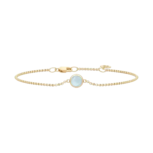 Primini Milky Aqua Forgyldt Sølv Armbånd fra Julie Sandlau med Krystal