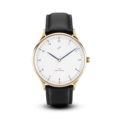 About Vintage 1969 Vintage, Gold / White  39mm Quartz