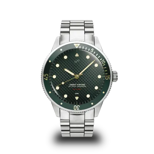 About Vintage 1926 At&#39;sea, Steel / Green Turtle  39MM Quartz