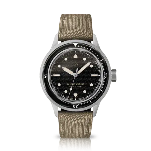 About Vintage 1956 Marine, Steel / Black Quartz