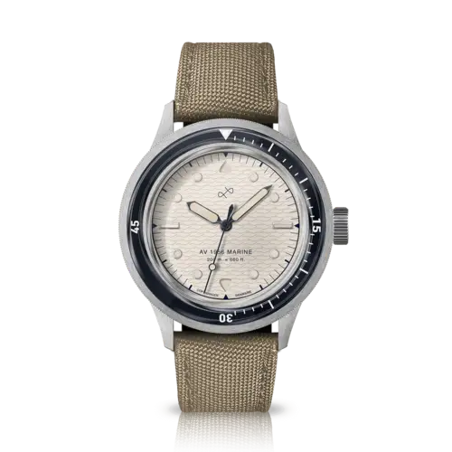 About Vintage 1956 Marine, Steel / Navy & Off White Quartz