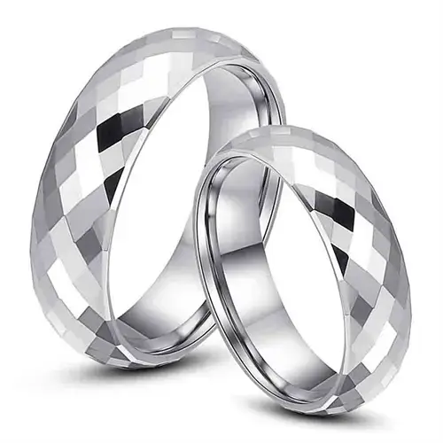 Erato vielse / forlovelsesring i blank tungsten facet.