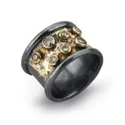 By Birdie Hudson 18 Karat Guld Ring med 14 Kt Guld Og 1,00 Carat Diamanter