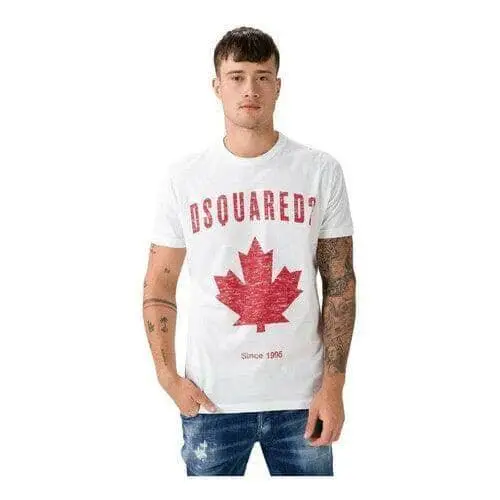 Dsquared2 Hvid Herre T-shirt (Lagersalg)